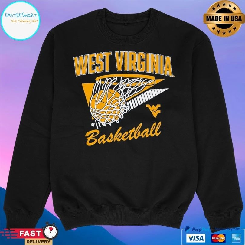 West Virginia Mountaineers Basketball Retro Swish T-shirts