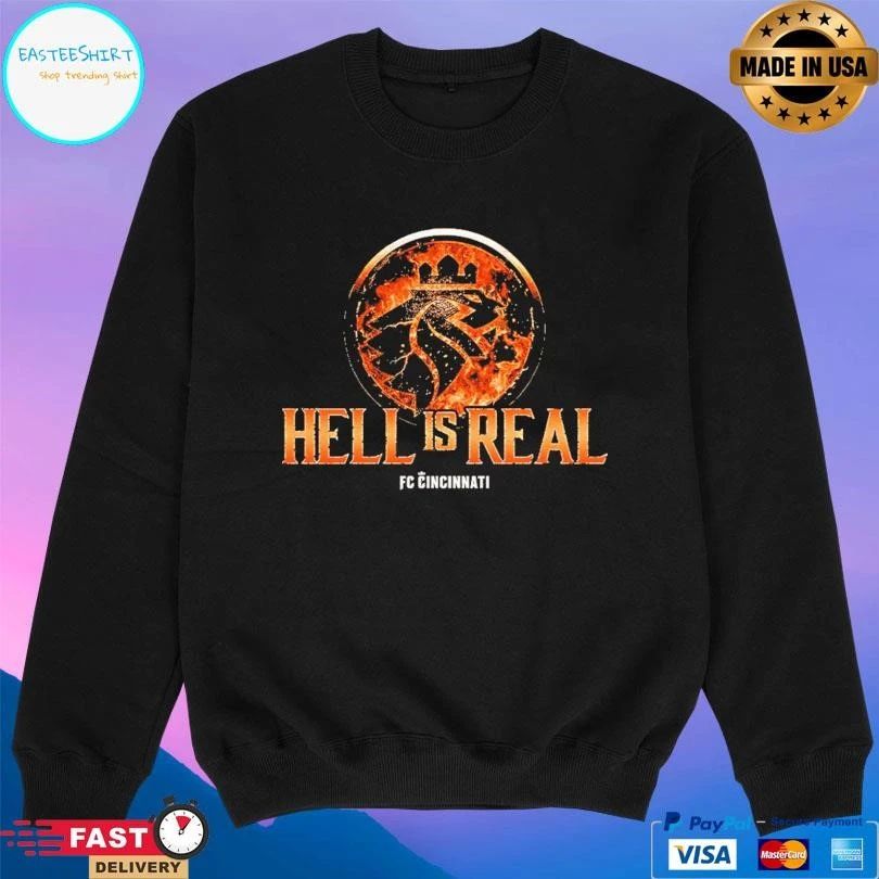 Hell Is Real Kombat Orange Flame Fc Cincinnati T-shirts