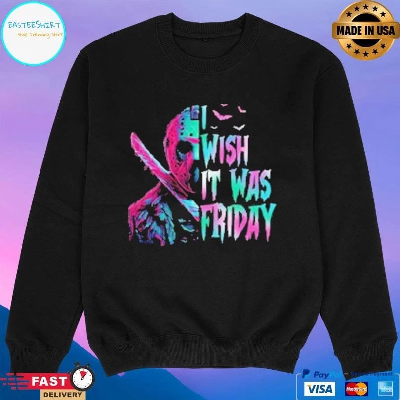 Wish It Was Friday Horror Characters Movie Halloween 2025 T-shirts