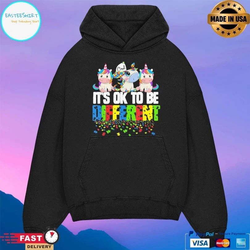 It’s Ok To Be Different Autism Awareness Day Unicorn T-shirt