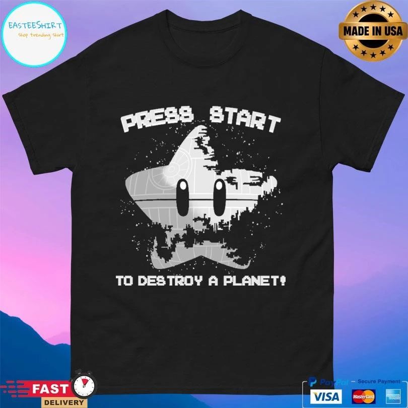 Press Start To Destroy A Planet T-shirts
