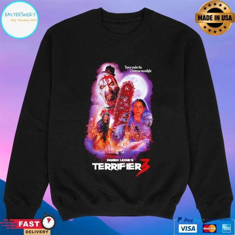 Damien Leone’s Terrifier 3 Terror Under The Christmas Moonlight T-shirts
