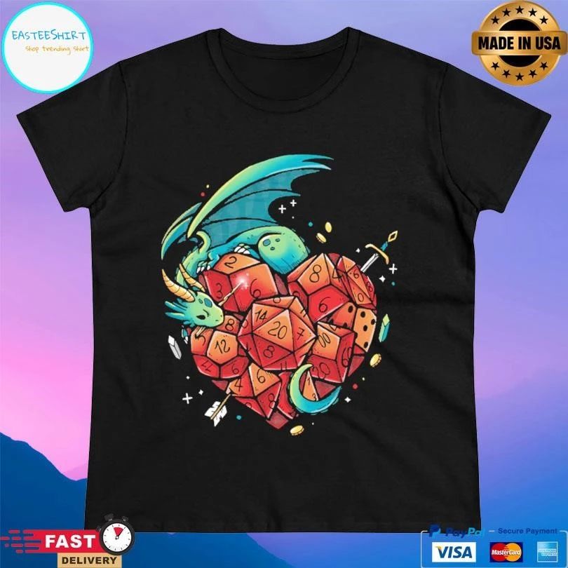 Heart Of A Gamer Dragon T-shirts