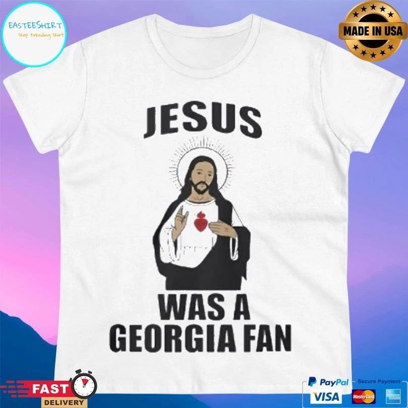 Jesus And Blazing Heart Was A Georgia Fan T-shirts