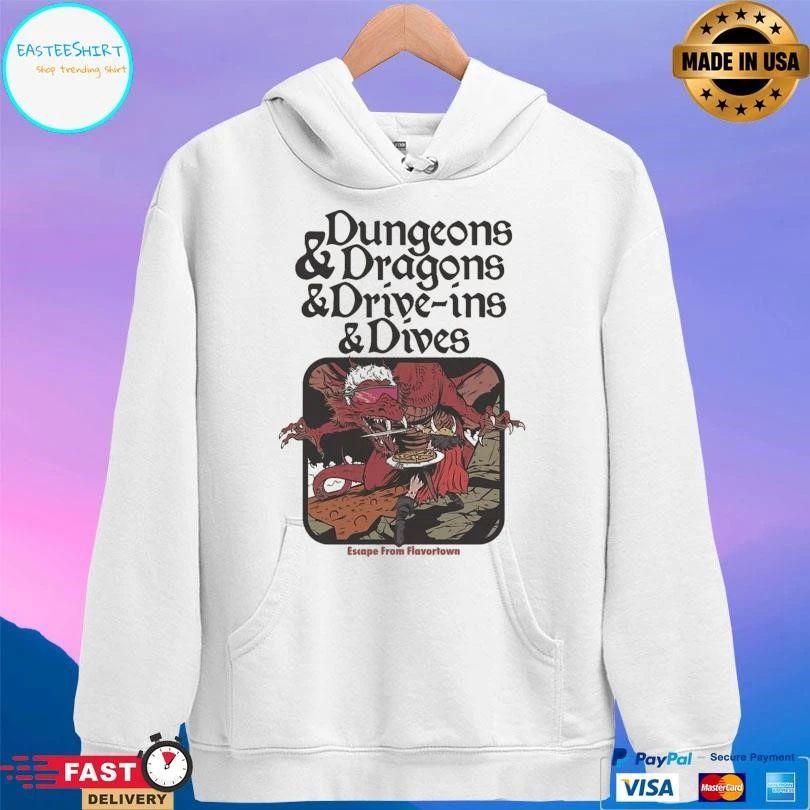 Dungeons And Dragons And Drive-iIns And Dives Escape From Flavortown T-shirts