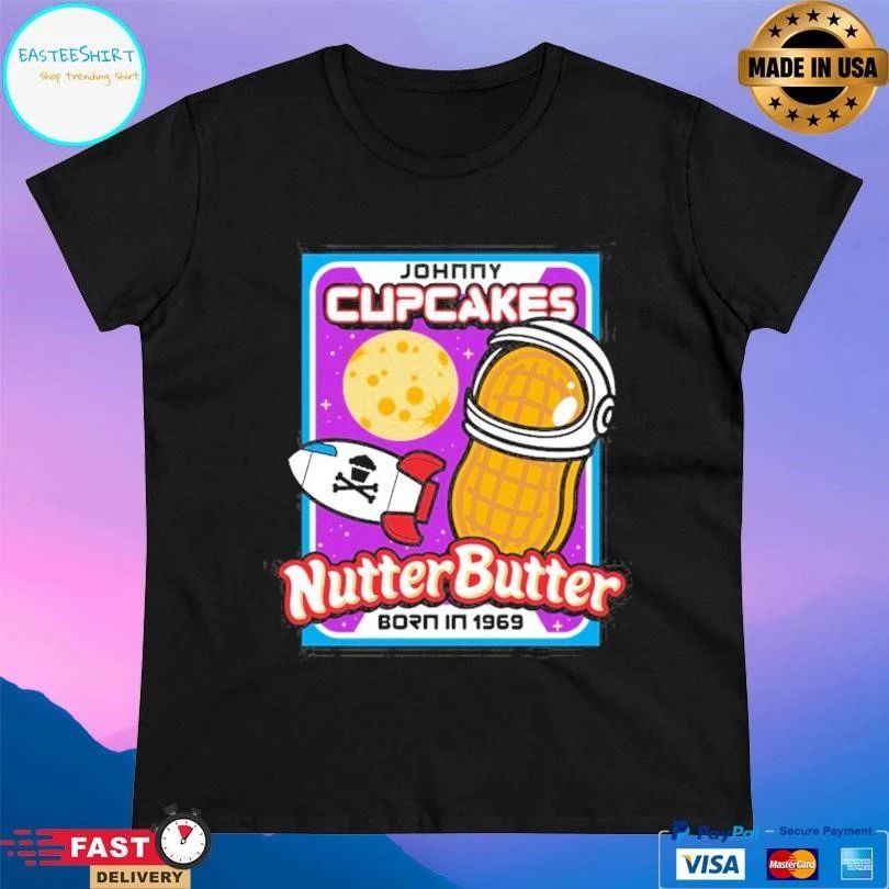 Johnny Cupcakes Nutter Butter Born In 1969 60’s Astronaut Cookie Cakes T-shirts