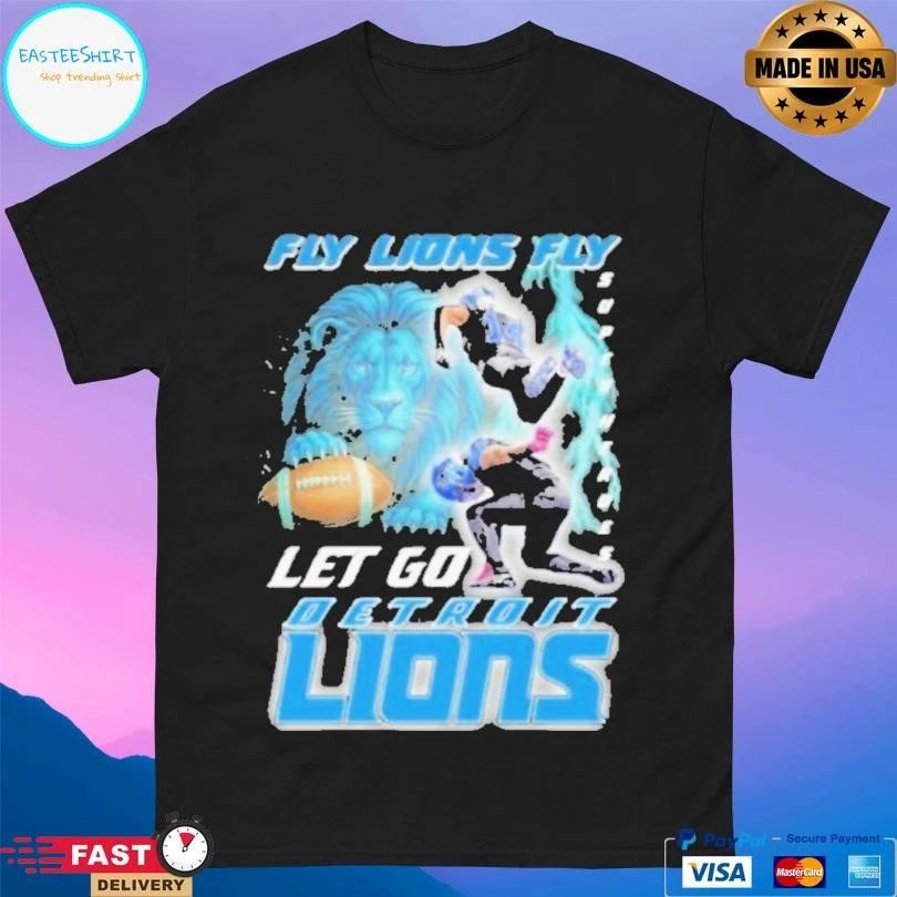 Fly Lions Fly Super Heroes Let’s Go Detroit Lions T-shirts