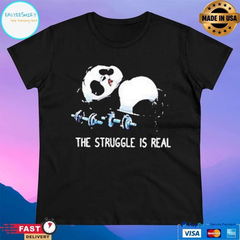 Panda The Struggle Is Real Vintage Gym T-shirts