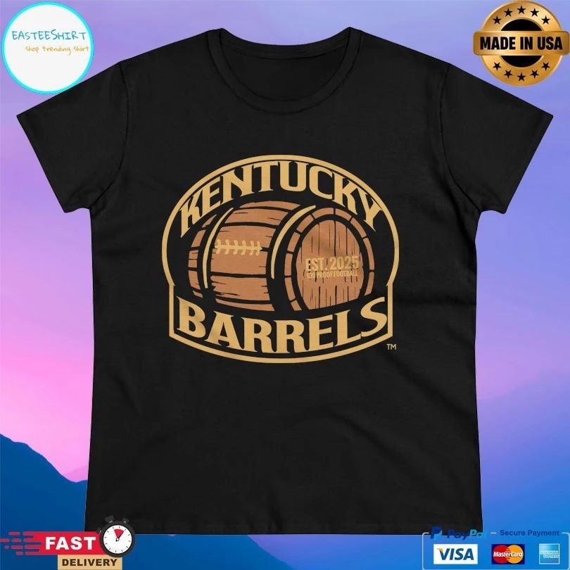 Kentucky Barrels Main Logo Est 2025 100 Proof Football T-shirts