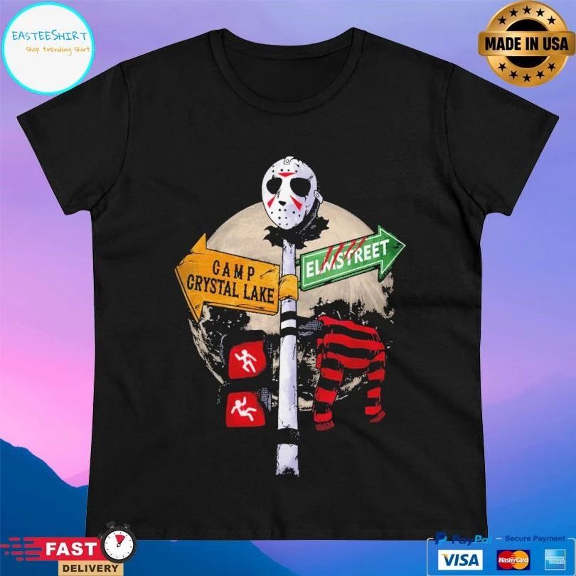 Cursed Land Camp Crystal Lake Elm Street Halloween 2025 T-shirts