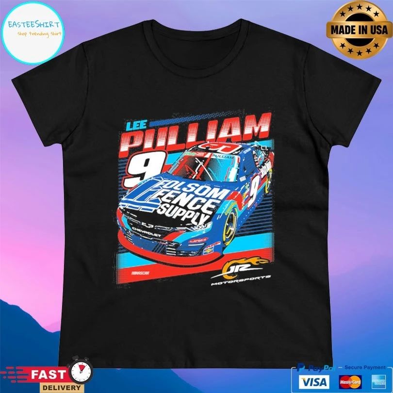 Lee Pulliam Jr Motorsports Official Team Apparel Black Folsom Fence Supply T-shirts