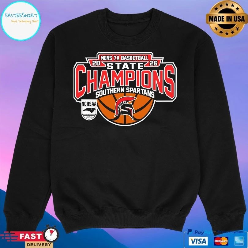 NCHSAA Men’s 7a Basketball State Champions Southern Spartans 2026 T-shirts