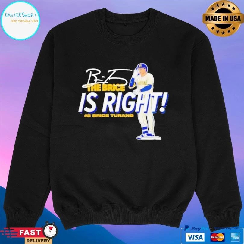 Brice Turang The Brice Is Right Milwaukee Brewers Baseball Signature 2025 T-shirts