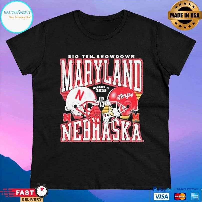 Maryland Terrapins Vs Nebraska Cornhuskers 2025 Big Ten Showdown Football T-shirts