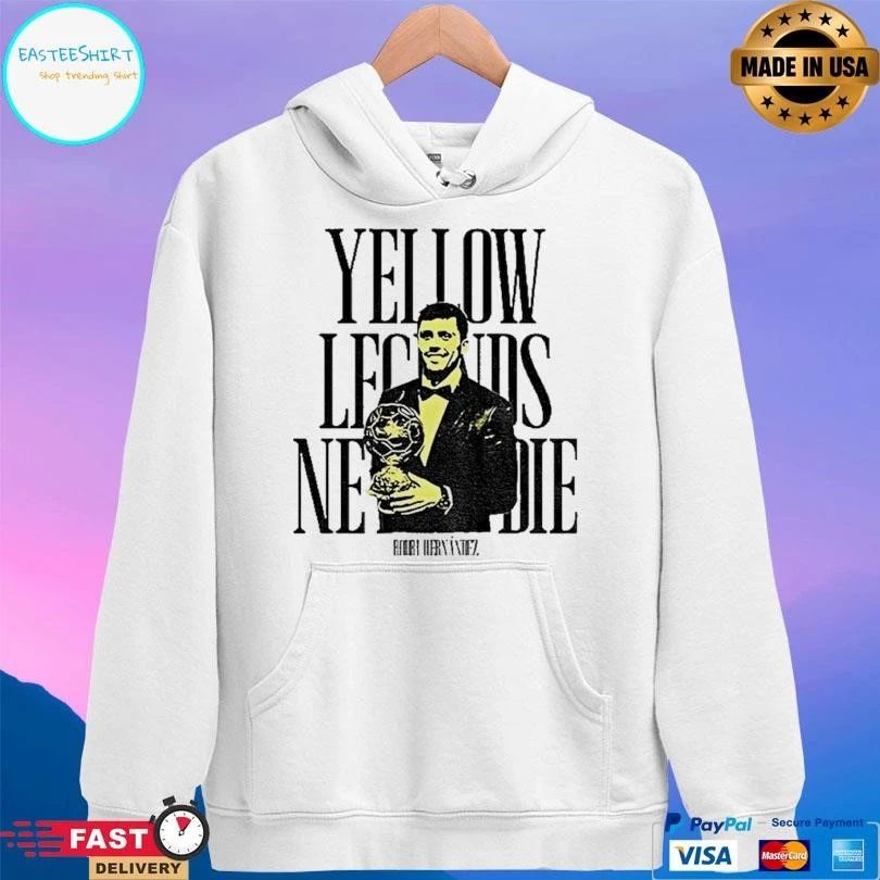 Rodrigo Hernandez Manchester City Fc Yellows Legends Never Die Signature T-shirts