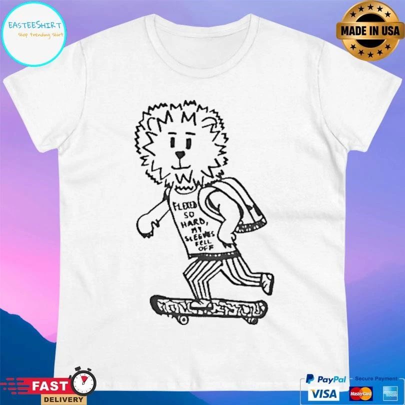 Lion Skateboarding Flexed So Hard My Sleeves Fell Off T-shirts