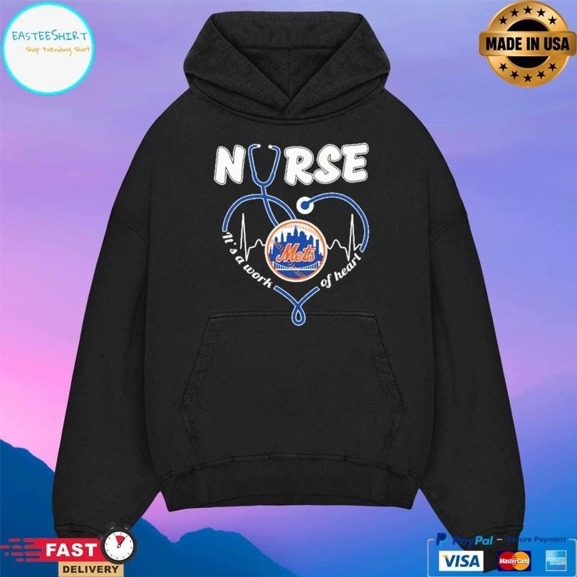 New York Mets Nurse It’s A Work Of Heart Stethoscope Shaped Heart T-shirt