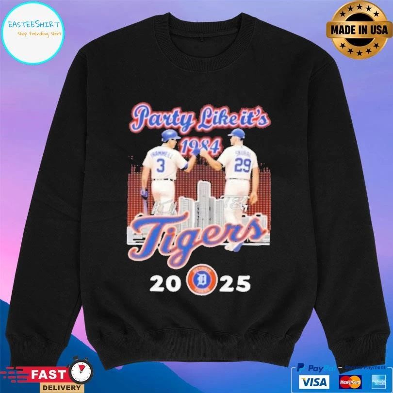 Party Like It’s 1984 Detroit Tigers Trammell X Skubal 2025 Skyline T-shirts