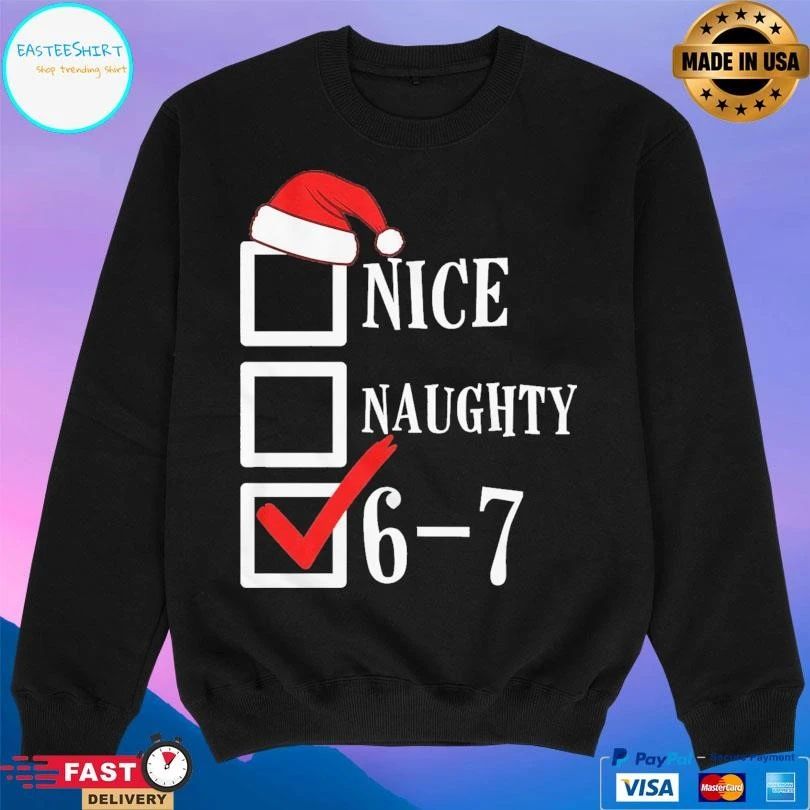 Youth Santa’s Nice Naughty 6-7 Checklist Christmas 2025 T-shirts