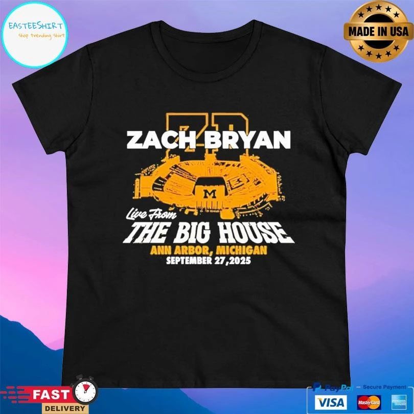 Zach Bryan Live From The Big House Ann Arbor Michigan September 27 2025 T-shirts