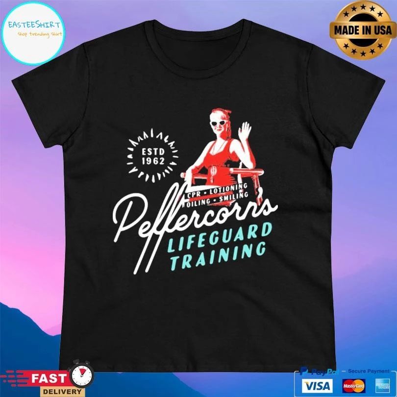 Peffercorn’s Lifeguard Training Cpr Lotioning Oiling Smiling Estd 1962 T-shirts
