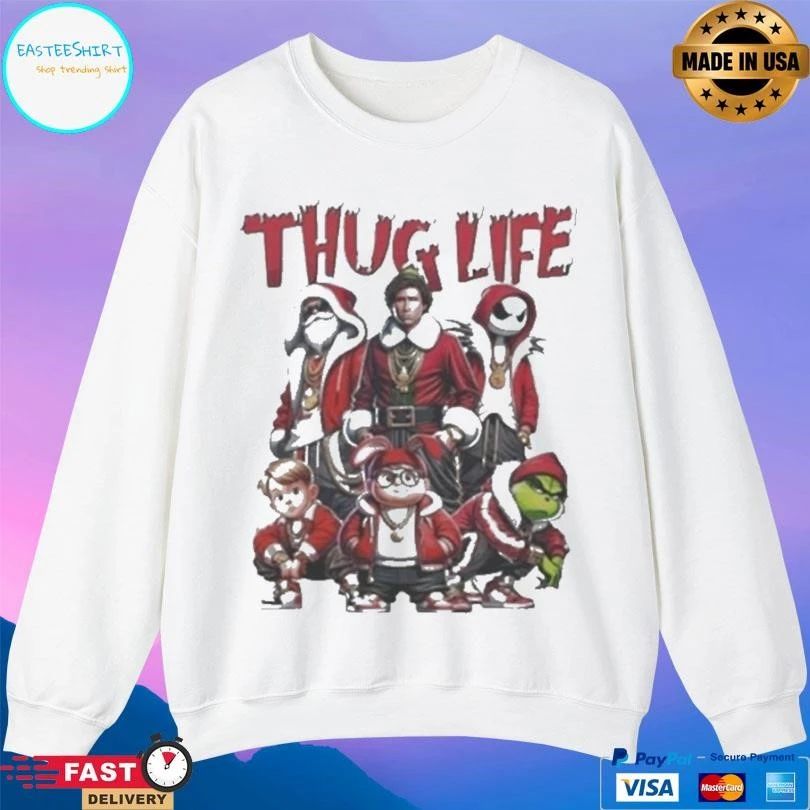 Thug Life Santa Grinch Friends Christmas Vintage 2025 T-shirts
