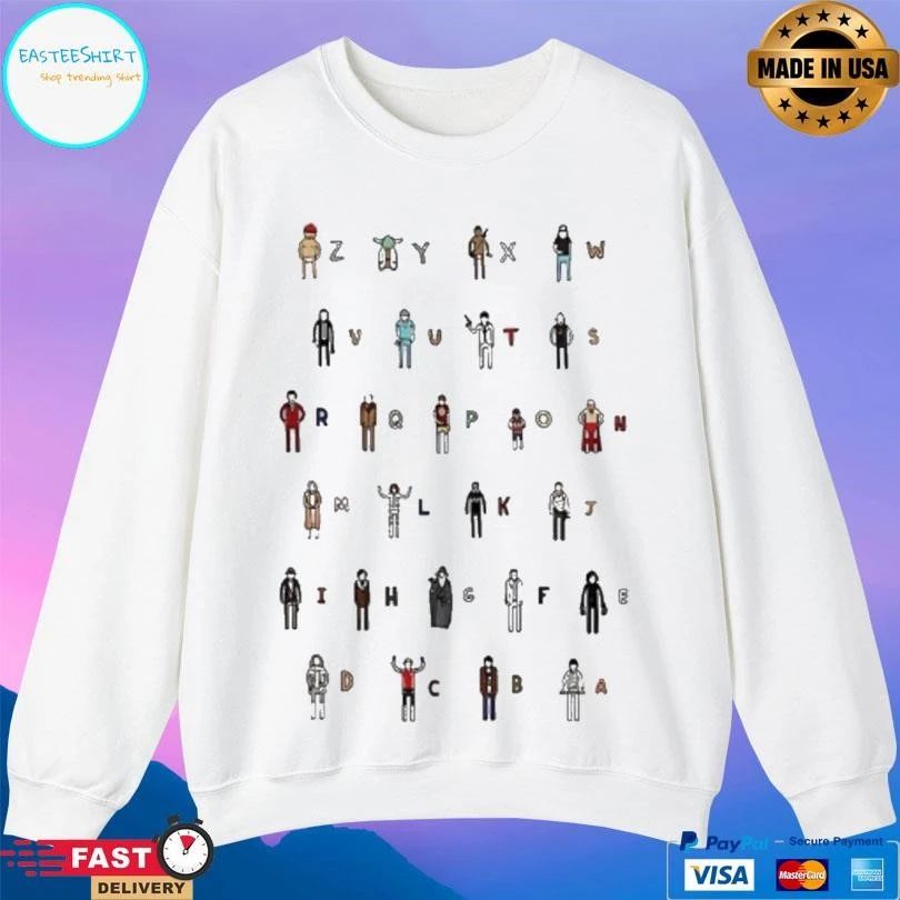 Z-A Movie Characters Alphabet T-shirts