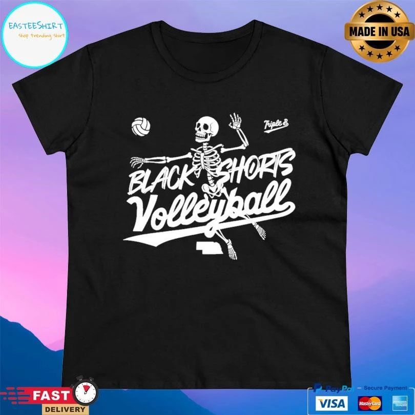 Black Shorts Volleyball Skeleton T-shirts