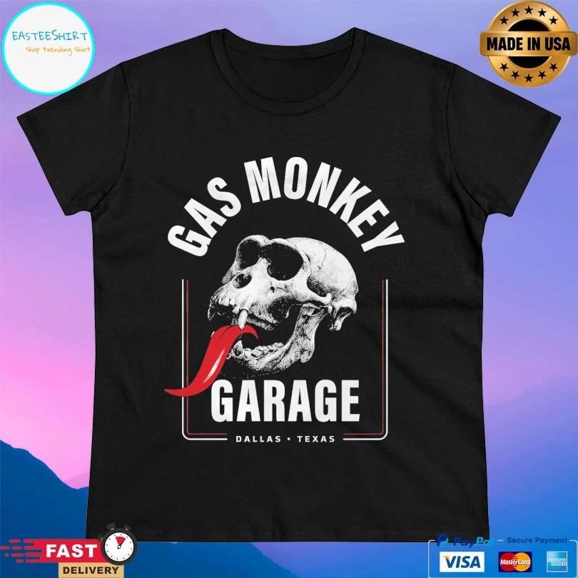 Gas Monkey Garage Dallas Texas Rebel Skull T-shirts