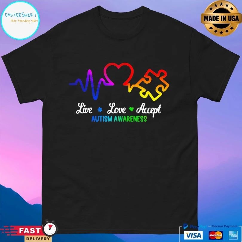Live Love Accept Autism Awareness T-shirt