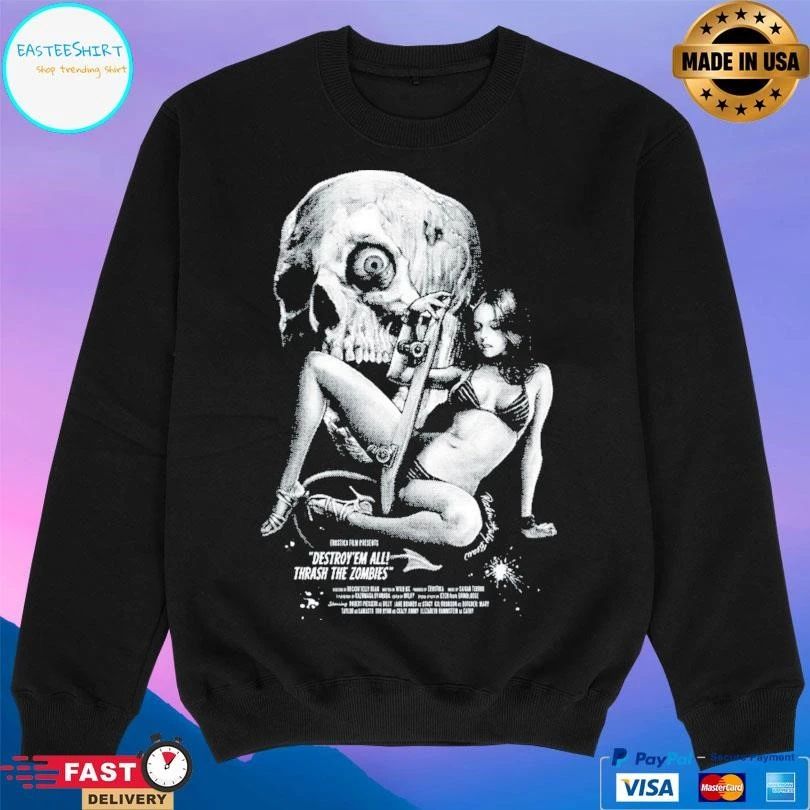Skull Skater Girl Destroy’ Em All Thrash The Zombies T-shirts