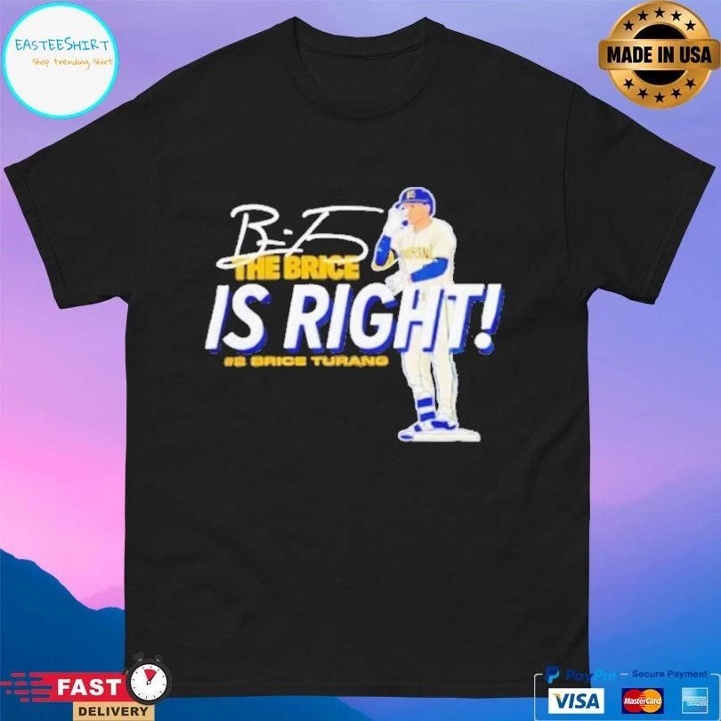 Brice Turang The Brice Is Right Milwaukee Brewers Baseball Signature 2025 T-shirts