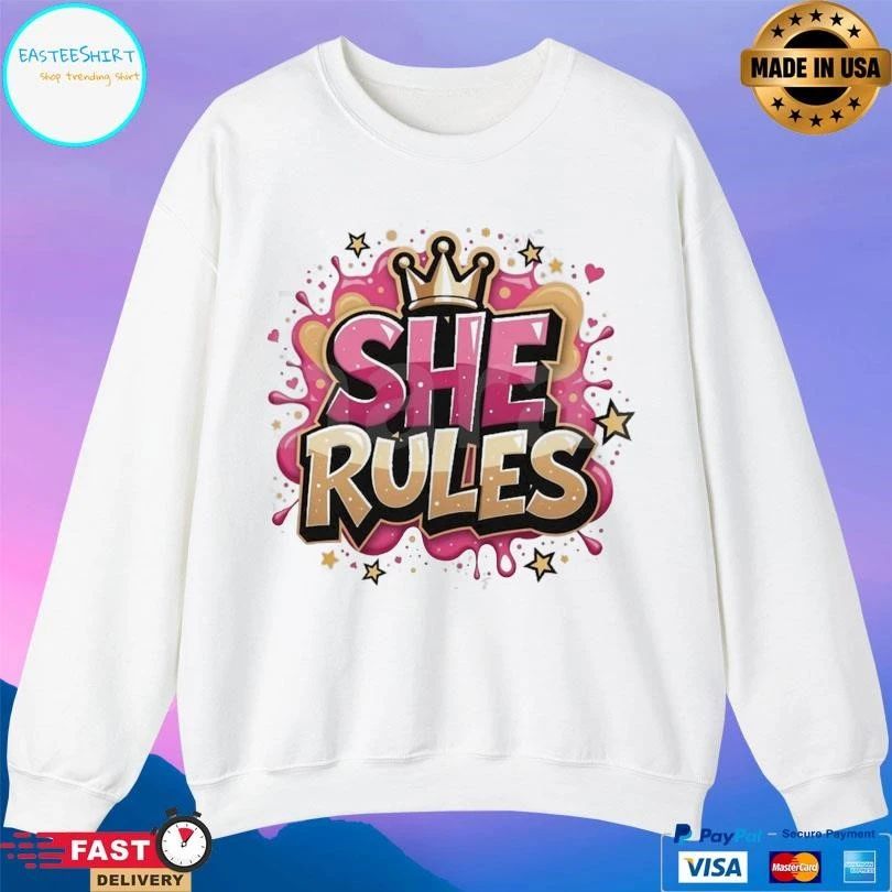 She Rules Clipart With Crown T-shirts