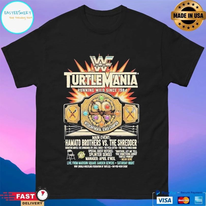 Turtlemania Running Wild Since 1984 Main Event Hamato Brothers Vs The Shredder T-shirts