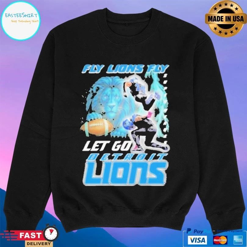 Fly Lions Fly Super Heroes Let’s Go Detroit Lions T-shirts