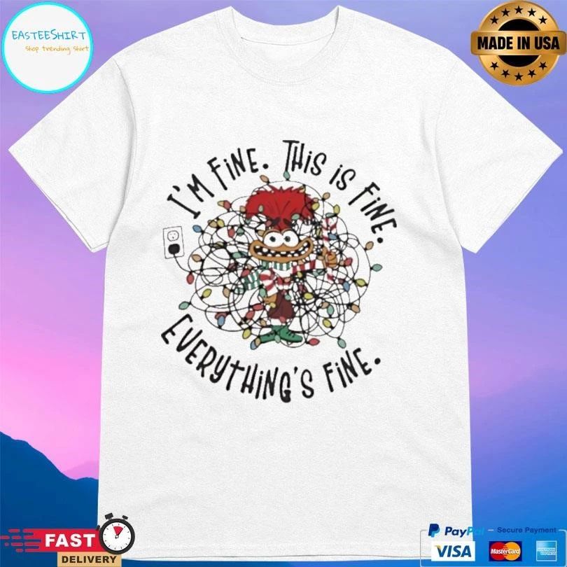 Christmas Lights Character Im Fine This Is Fine Everything Is Fine T-shirts