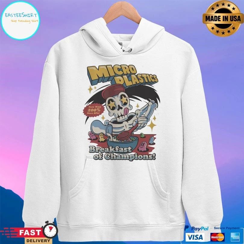 Micro Plastics Breakfast Skull Breakfast Of Champions T-shirts