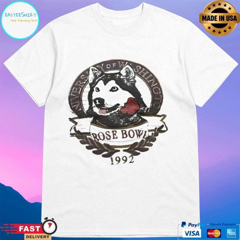 University Of Washington 1992 Rose Bowl Husky Mascot Logo T-shirts