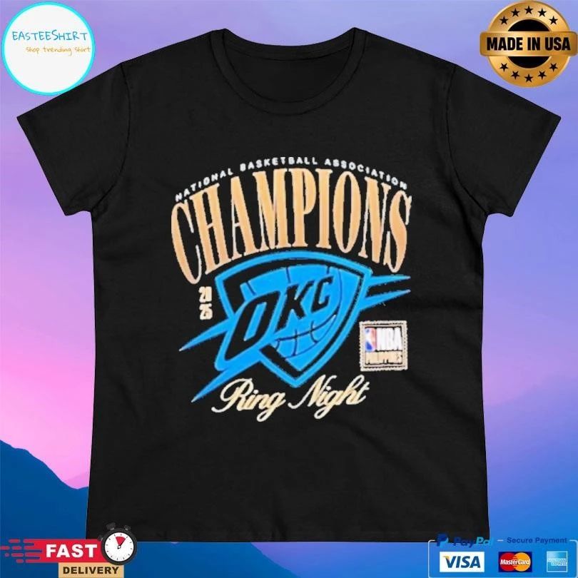 Oklahoma City Thunder 2025 Nba Champions Ring Night T-shirts