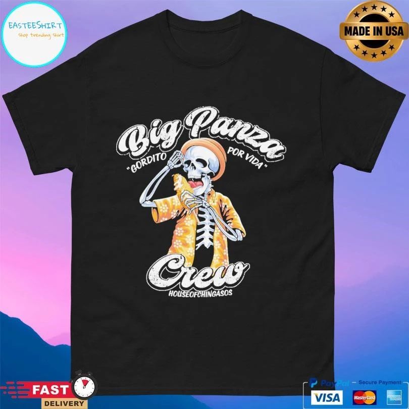 Skeleton Big Panza Gordito Por Vida Crew House Of Chingasos T-shirts