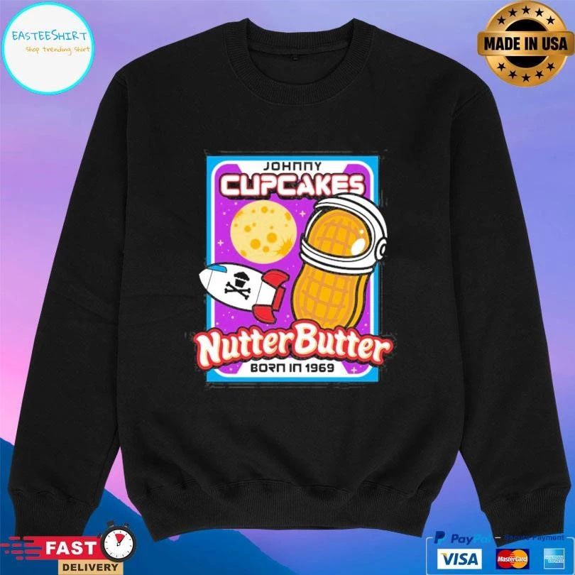 Johnny Cupcakes Nutter Butter Born In 1969 60’s Astronaut Cookie Cakes T-shirts