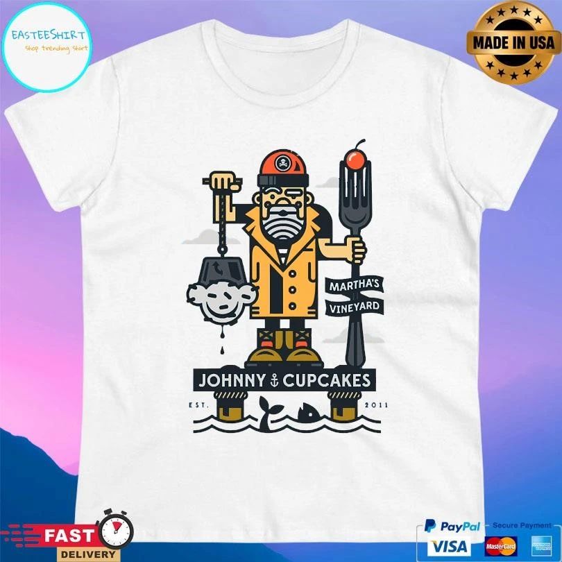 Martha’s Vineyard Fisherman Johnny Cupcakes Est 2011 T-shirts