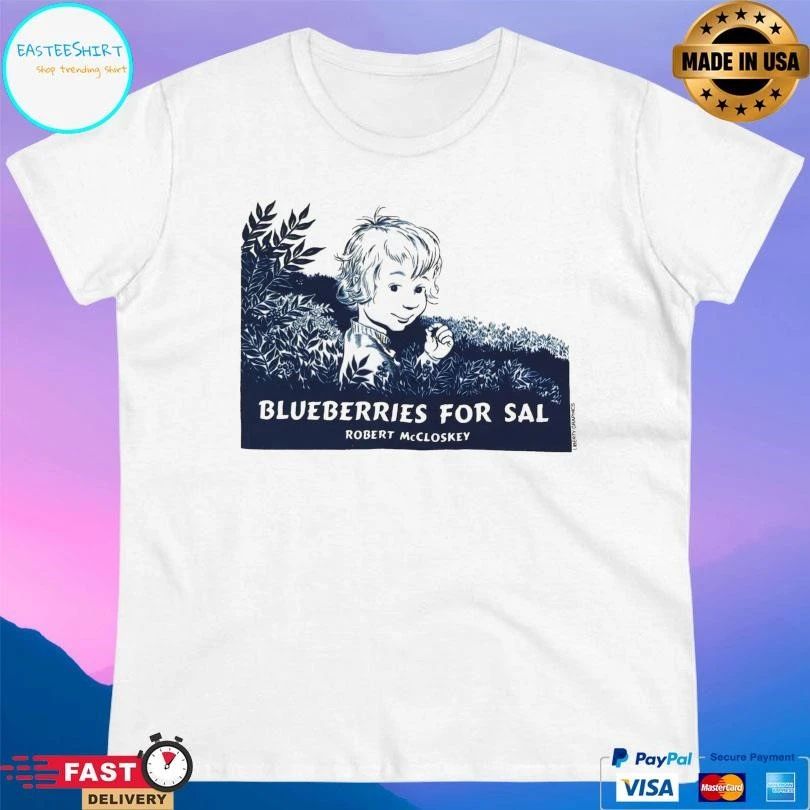 Blueberries For Sal Robert Mccloskey Cover Adult Maize T-shirts