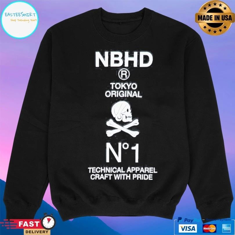 Nbhd R Tokyo Original N1 Technical Apparel Craft With Pride Skull T-shirts