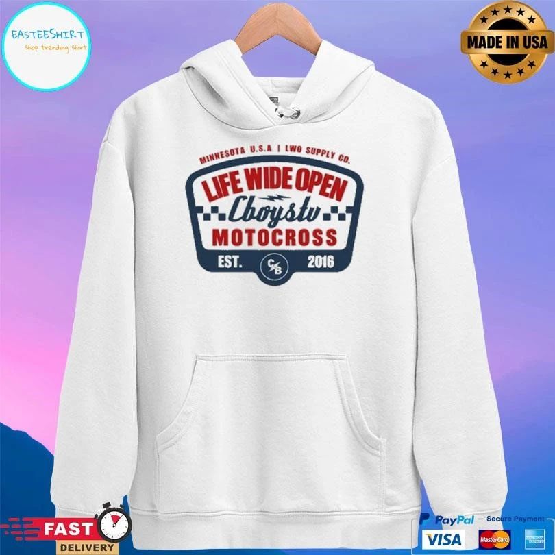 Life Wide Open Cboys Tv Motocross Est 2016 Minnesota Usa Lwo Supply Co T-shirts