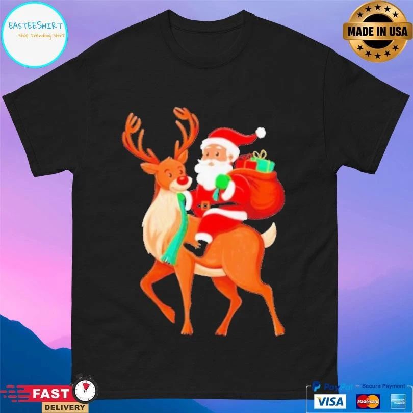 Santa Riding Reindeer Christmas 2025 T-shirts