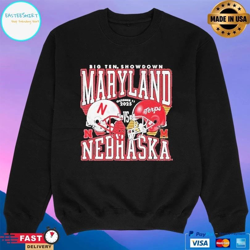 Maryland Terrapins Vs Nebraska Cornhuskers 2025 Big Ten Showdown Football T-shirts