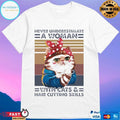 Never Underestimate A Woman With Cats And Hair Cutting Skills T-shirt