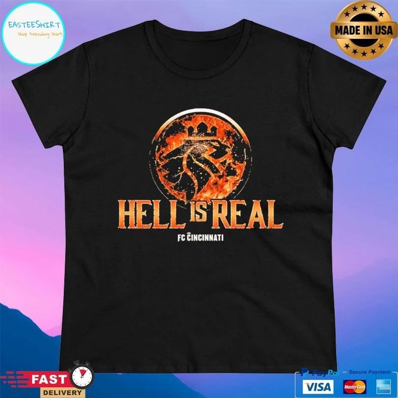 Hell Is Real Kombat Orange Flame Fc Cincinnati T-shirts