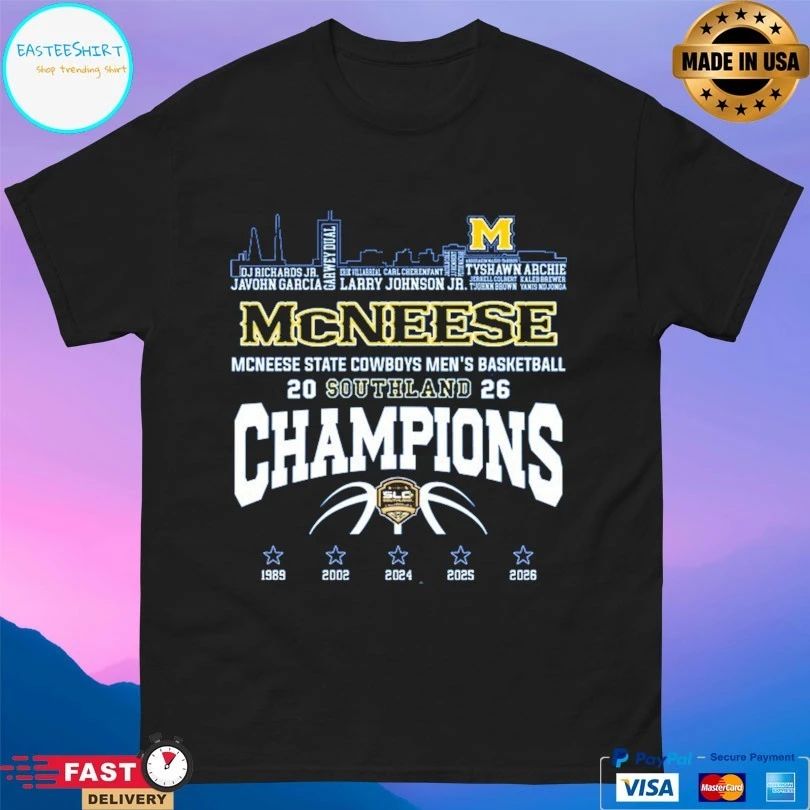 McNeese Mcneese State Cowboys Men’s Basketball Southland 2026 Champions T-shirts